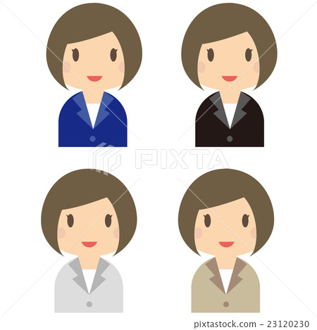 Female upper body of 4 colors suit's boobs - Stock Illustration ...