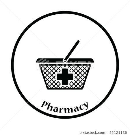Pharmacy shopping cart icon 23121186