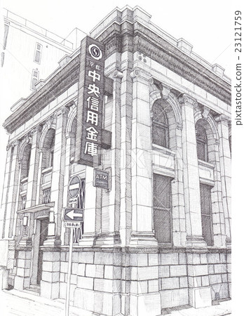 Retro building 23121759