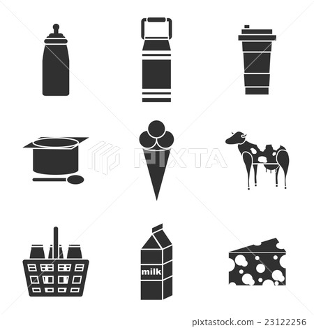 Milk icons set 23122256
