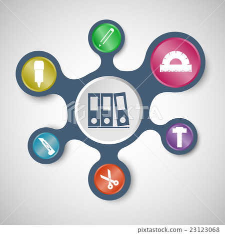 Stationery infographic with connected metaballs 23123068