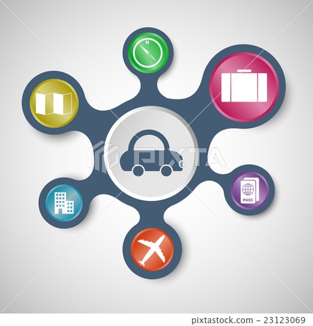 Travel infographic with connected metaballs 23123069