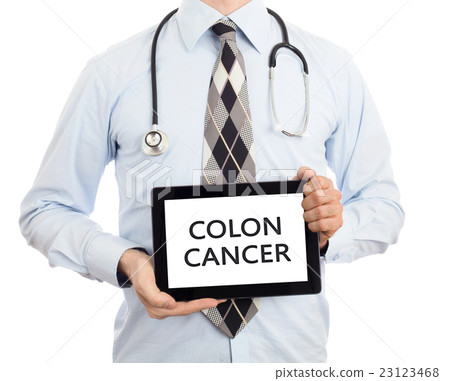 Doctor holding tablet - Colon cancer 23123468