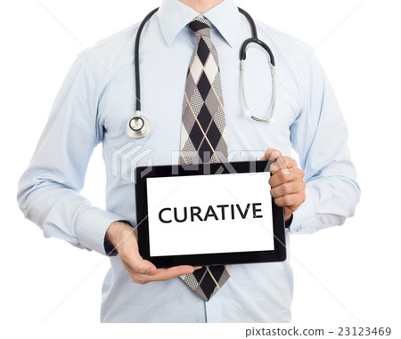 Doctor holding tablet - Curative Doctor holding tablet - Curative 23123469