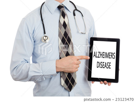 Doctor holding tablet - Alzheimers disease 23123470
