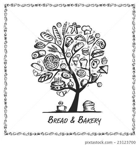 Bakery shop, tree concept for your design Bakery shop, tree concept for your design 23123700