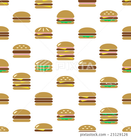 hamburgers types fast food icons seamless pattern 23129126