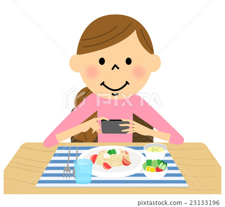 A woman taking a meal A woman taking a meal 23133196