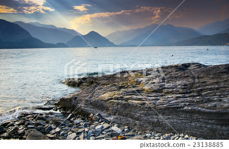Sunset on Italy lake Sunset on Italy lake 23138885