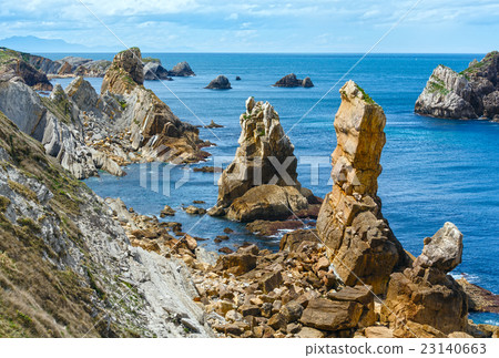 Atlantic ocean coastline near Portio Beach. 23140663