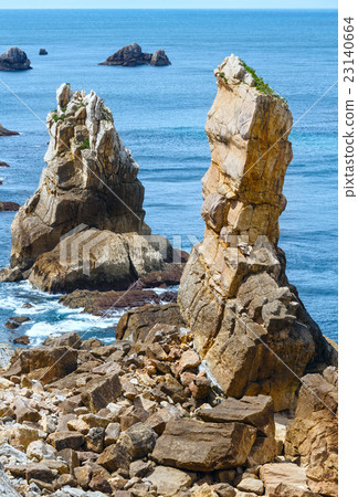 Atlantic ocean coastline near Portio Beach. 23140664