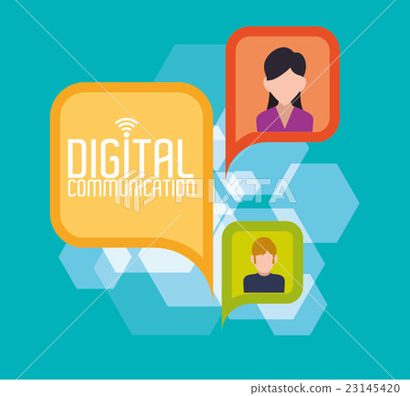 Digital Communication Design Stock Illustration 23145420 Pixta