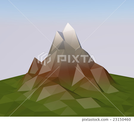 Abstract 3D triangular polygon mountain. Abstract 3D triangular polygon mountain. 23150460
