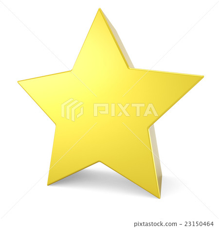 3D yellow star isolated on white background. 23150464
