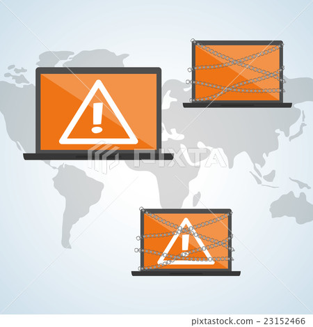 Security system design. warning icon. 23152466