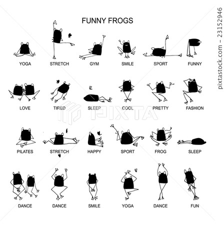 Funny frogs collection, sketch for your design Funny frogs collection, sketch for your design 23152946