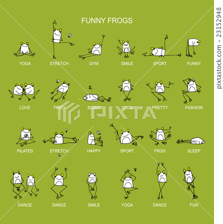 Funny frogs collection, sketch for your design Funny frogs collection, sketch for your design 23152948