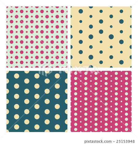 Colorful vintage dotted seamless patterns 23153948