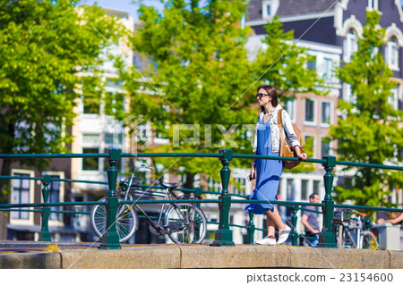 Young caucasian girl enjoy european vacation in Young caucasian girl enjoy european vacation in 23154600