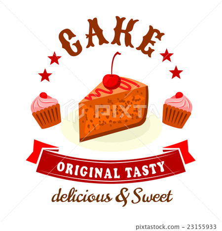 Bakery and pastry shop badge with chocolate cakes Bakery and pastry shop badge with chocolate cakes 23155933