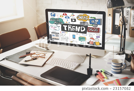 Trends Social Media Update Online Internet Concept 23157082