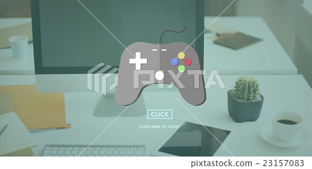 Gaming Play Controller Media Concept 23157083