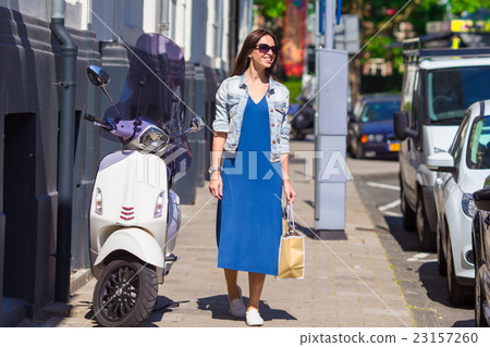 Young caucasian girl enjoy european vacation in Young caucasian girl enjoy european vacation in 23157260