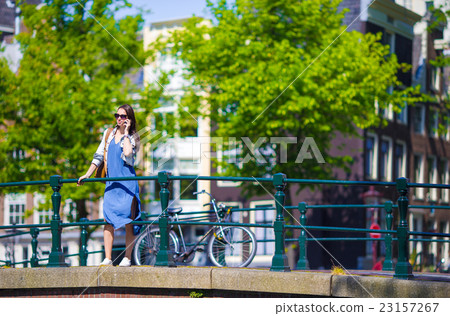 Young caucasian girl enjoy european vacation in Young caucasian girl enjoy european vacation in 23157267