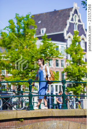 Young caucasian girl enjoy european vacation in Young caucasian girl enjoy european vacation in 23157268
