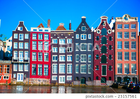 Traditional dutch medieval houses in Amsterdam Traditional dutch medieval houses in Amsterdam 23157561
