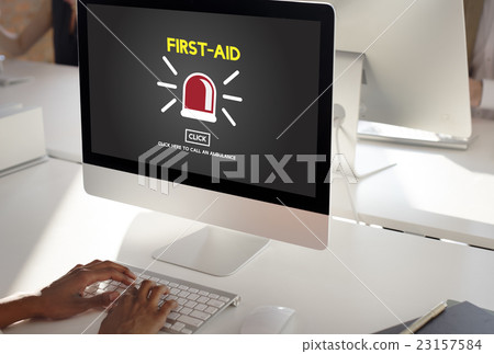 First Aid Emergency Accident Service Concept First Aid Emergency Accident Service Concept 23157584