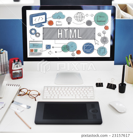 Homepage Domain HTML Web Design Concept 23157617