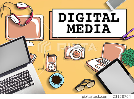 Digital Media Social Network Icons Concept Digital Media Social Network Icons Concept 23158764