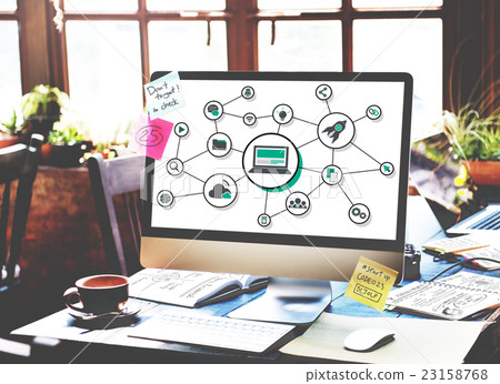Technology Digital Share Media Link Concept Technology Digital Share Media Link Concept 23158768