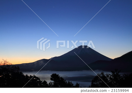 Mt. Fuji at dawn from Lake Motosu Mt. Fuji at dawn from Lake Motosu 23159994