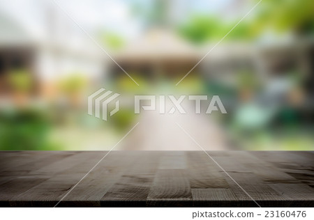 Selected focus empty brown wooden table 23160476