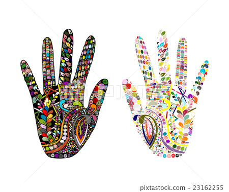 Floral palm, hand drawn zentangle style for our 23162255