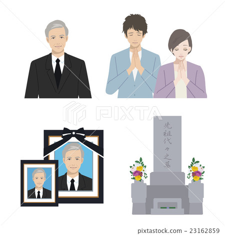 Grave visit illustration set 23162859