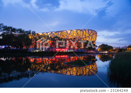 Night view of the National stadium of China Night view of the National stadium of China 23164249