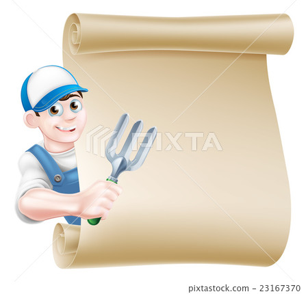 Cartoon Gardener Scroll Cartoon Gardener Scroll 23167370