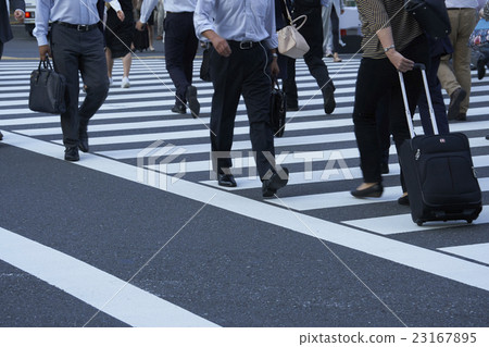 People who cross the pedestrian on commuting People who cross the pedestrian on commuting 23167895