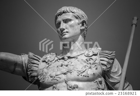 Head and shoulders detail of the ancient sculpture Head and shoulders detail of the ancient sculpture 23168921