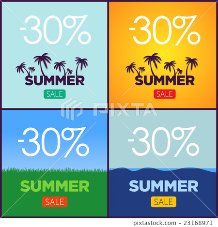 Set of summer sale promotion posters. Vector 23168971