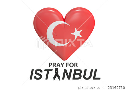 Pray for Istanbul Turkey concept, 3D rendering 23169730