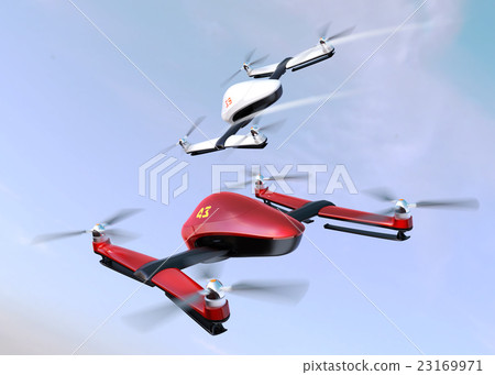 Racing drone during flight 23169971
