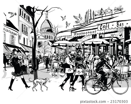 Old cafe in Paris Montmartre 23170303