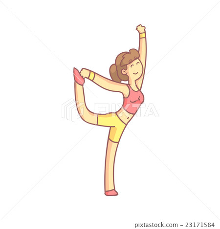 Girl Doing Standing Bow Yoga Pose 23171584