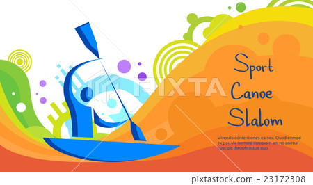 Canoe Slalom Athlete Sport Competition Colorful 23172308