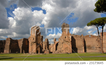 Baths of Caracalla with beautiful sky 23173645