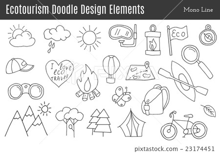 Vector ecotourism design elements isolated 23174451
